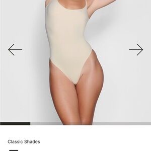 SKIMS Thong Bodysuit In Color (Sand), Sold Out On Site, Size XS